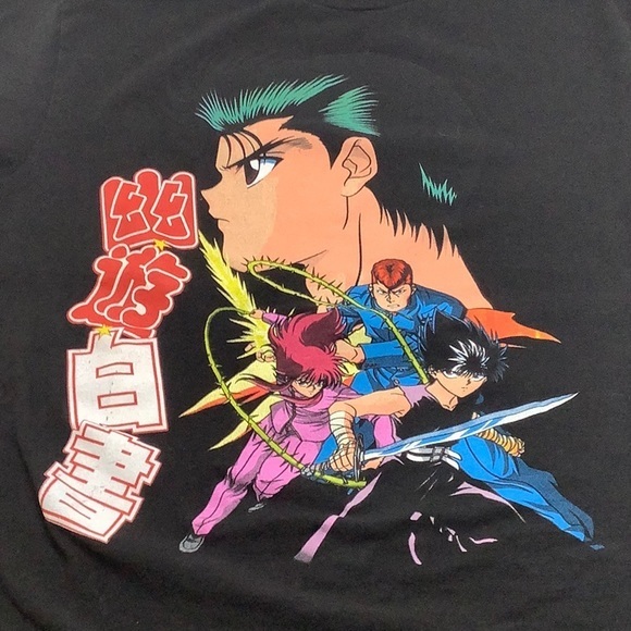 Yu Yu Hakusho Funimation Anime large front logo t shirt size large youth EUC - Picture 2 of 8